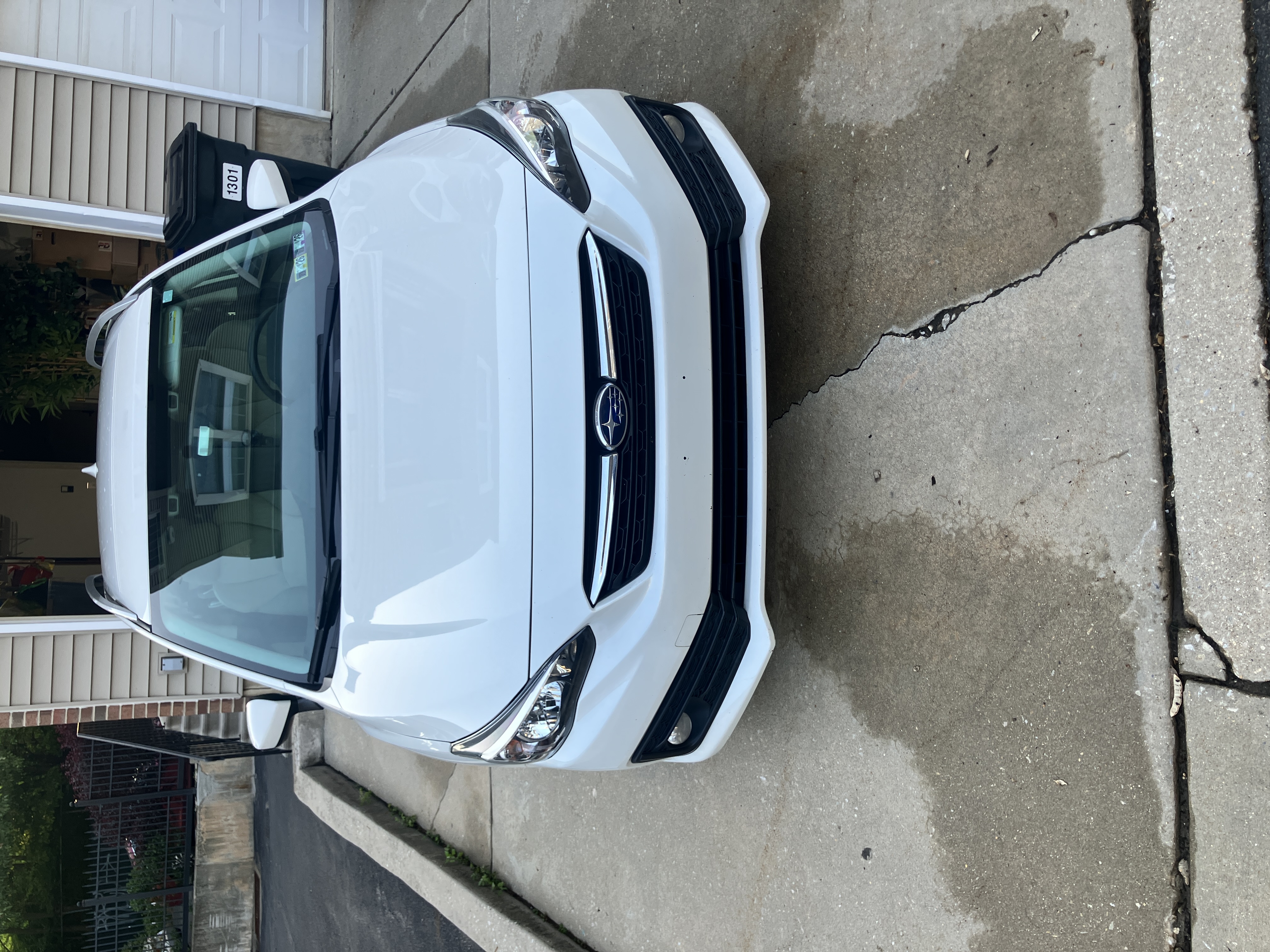 Front view of a freshly washed and dried car